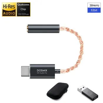 Dosmix DAC Earphone Amplifier Type-C to3.5mm audio adapter Qualcomm chip for Android Phone HiFi Headphone Audio Cable PCM 32bit
Dosmix DAC Earphone Amplifier Type-C to3.5mm audio adapter Qualcomm chip for Android Phone HiFi Headphone Audio Cable PCM 32bit