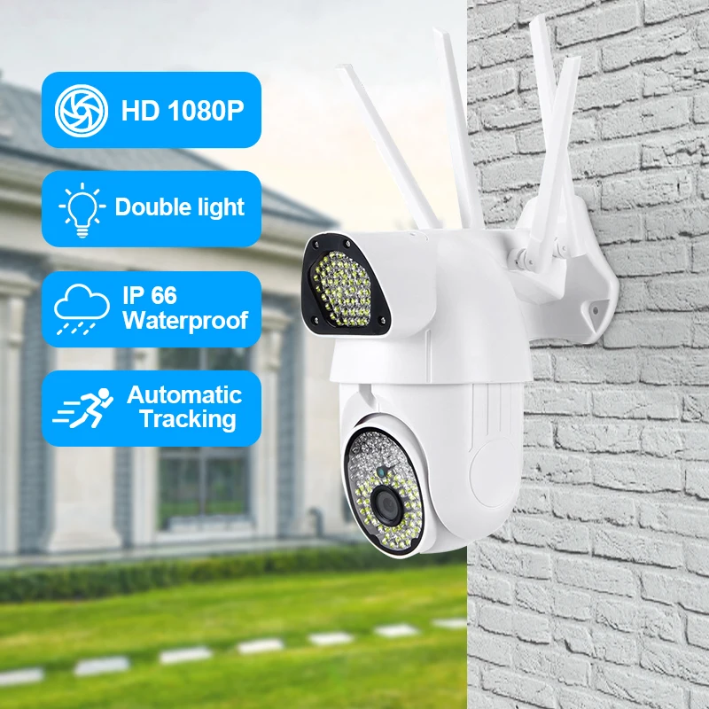 1080P HD PTZ Outdoor Automatic tracking IP Camera 60M IR Night Vision Two-way Audio IP66 Waterproof and Dustproof Camera
1080P HD PTZ Outdoor Automatic tracking IP Camera 60M IR Night Vision Two-way Audio IP66 Waterproof and Dustproof Camera