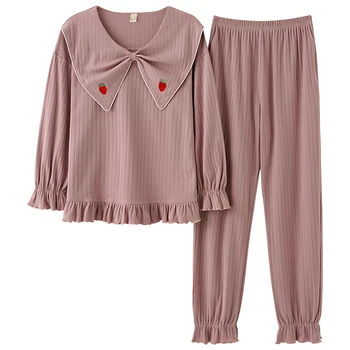 Solid New Soft Long Sleeve Long Pants Sleepwear Fashion Style Casual Style Woman Pajama Set Spring Autumn Homesuit Homeclothes
Solid New Soft Long Sleeve Long Pants Sleepwear Fashion Style Casual Style Woman Pajama Set Spring Autumn Homesuit Homeclothes