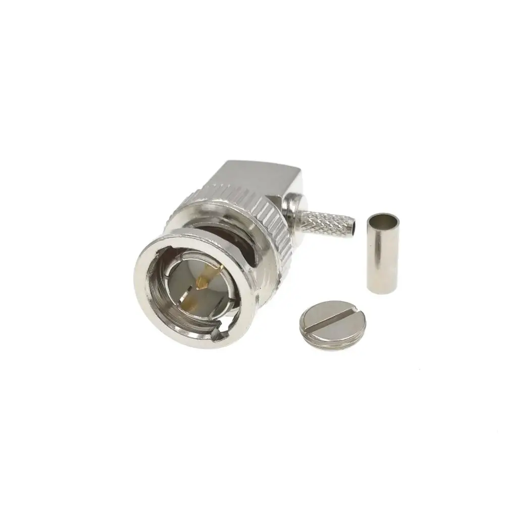 BNC обжимной штекер правый угловой разъем для RG179,RG174,RG316 кабеля 75ohm
BNC обжимной штекер правый угловой разъем для RG179,RG174,RG316 кабеля 75ohm