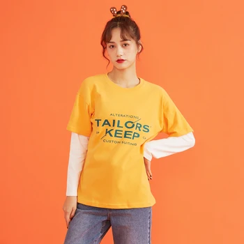 IEF Spring Letter Print T-shirt Fashion Round Neck Patchwork Long Sleeve Loose Casual Female Cotton Tops 0N23K-D9911-
IEF Spring Letter Print T-shirt Fashion Round Neck Patchwork Long Sleeve Loose Casual Female Cotton Tops 0N23K-D9911-