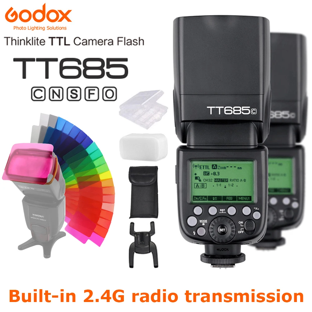 Фотовспышка Godox вспышка Speedlite TT685 TT685C TT685N TT685S TT685F TT685O TTL HSS для камер Nikon Sony Fuji Olympus |