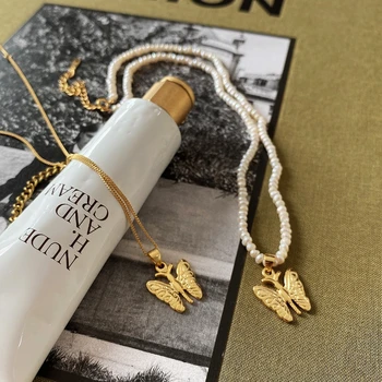 925 Sterling Silver Butterfly Necklace Choker Cuban Chain Pendant White Natural Freshwater Pearls Necklace Bridesmaid Jewelry
925 Sterling Silver Butterfly Necklace Choker Cuban Chain Pendant White Natural Freshwater Pearls Necklace Bridesmaid Jewelry