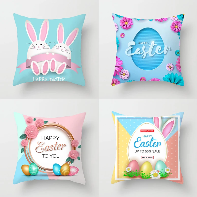 Pillow case 45 * 45 Simple and stylish Easter print polyester pillowcase Square decorative pillowcase
Pillow case 45 * 45 Simple and stylish Easter print polyester pillowcase Square decorative pillowcase