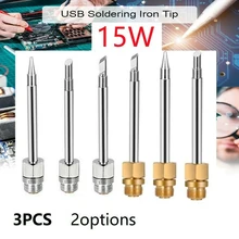3pcs Mini USB 510 Interface Electric Soldering Iron Tip Portable 15W 2'' Welding Point Work Supplies Rework Accessories
3pcs Mini USB 510 Interface Electric Soldering Iron Tip Portable 15W 2'' Welding Point Work Supplies Rework Accessories