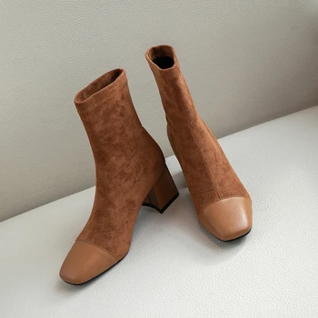 Women Boots Autumn Winter Shoes Woman patchwork square Toe Retro High Quality Ladies Shoes Female Ankle Boots size 42 43 
Women Boots Autumn Winter Shoes Woman patchwork square Toe Retro High Quality Ladies Shoes Female Ankle Boots size 42 43