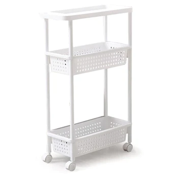 Space Kitchen Storage Rack Shelf Slim Slide Tower Movable Assemble Thickened Plastic Bathroom Shelf Wheels Space Saving Organize 
Space Kitchen Storage Rack Shelf Slim Slide Tower Movable Assemble Thickened Plastic Bathroom Shelf Wheels Space Saving Organize