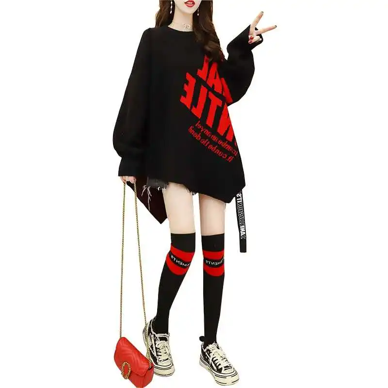 Sweater women's mid-length autumn and winter 2020 new loose letters lazy style sweater outer wear
Sweater women's mid-length autumn and winter 2020 new loose letters lazy style sweater outer wear