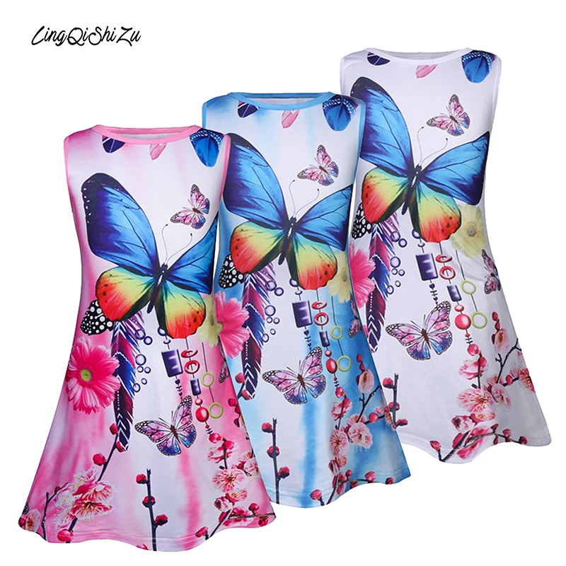 Unicorn Kids Dress Girl Cartoon Butterfly Birthday Party Kids Girls Summer Dresses Summer Soft Children Kids Dresses For Girls
