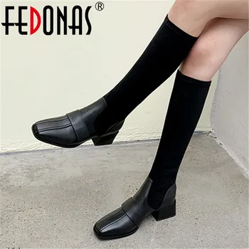 FEDONAS High Boots Women Autumn Winter Warm Party Office Basic Shoes Woman Chunky Heels Women Genuine Leather Knee High Boots
FEDONAS High Boots Women Autumn Winter Warm Party Office Basic Shoes Woman Chunky Heels Women Genuine Leather Knee High Boots