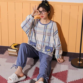 Women Pajamas Sets Winter And Autumn Comfortable With Loose Girl's Sleepwear Lovely Nightdress Ladies Home Wear
Women Pajamas Sets Winter And Autumn Comfortable With Loose Girl's Sleepwear Lovely Nightdress Ladies Home Wear