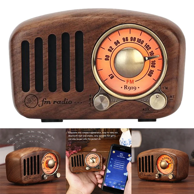 Радиоприемник R919 в ретро стиле, Bluetooth, FM-радио в старомодном классическом стиле, Bluetooth, слот для карт TF
Радиоприемник R919 в ретро стиле, Bluetooth, FM-радио в старомодном классическом стиле, Bluetooth, слот для карт TF