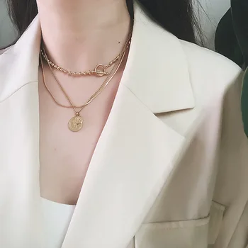 Three-Layer Bead OT Clip European American Double Coin round Snake Bone Necklace Female Normcore Style Bush Chain Clavicle Chain
Three-Layer Bead OT Clip European American Double Coin round Snake Bone Necklace Female Normcore Style Bush Chain Clavicle Chain