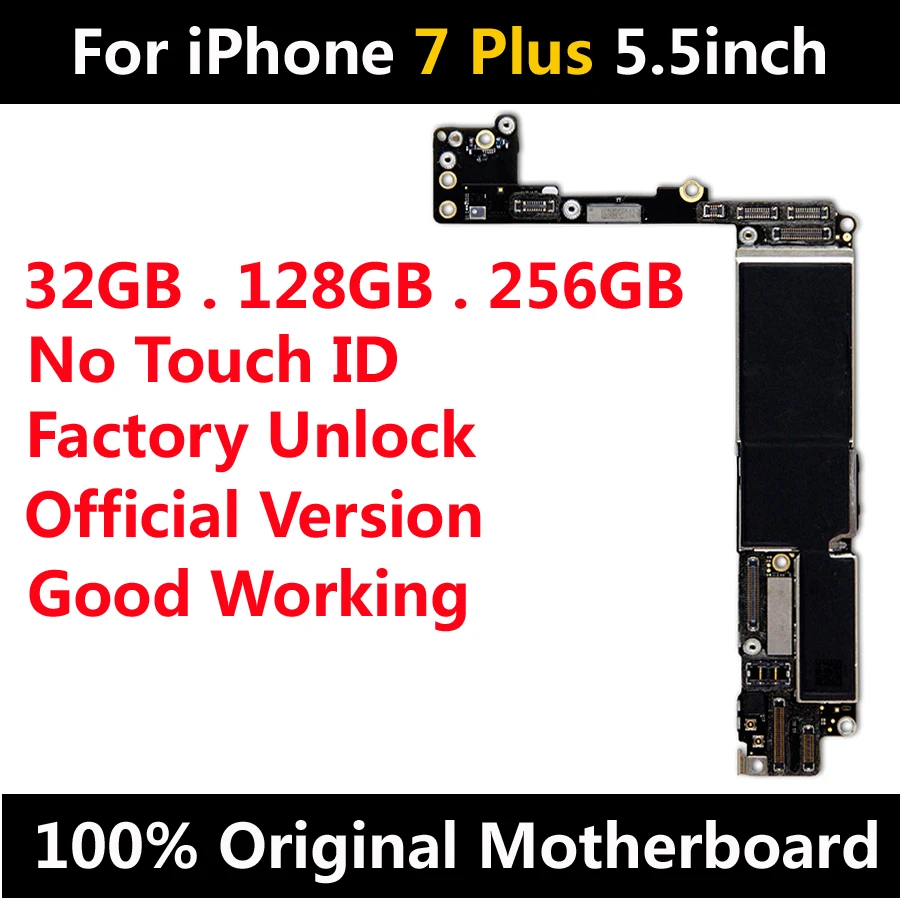 New Arrival Original Motherboard For iPhone 7 Plus 5.5inch Factory Unlock Mainboard No Touch ID With Chips IOS Logic Board
New Arrival Original Motherboard For iPhone 7 Plus 5.5inch Factory Unlock Mainboard No Touch ID With Chips IOS Logic Board