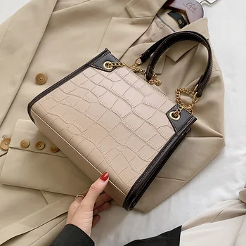 Stone Pattern Contrast Color PU Leather Shoulder Bag for Women 2020 Branded Chain Designer Handbags Women's Trend Hand Bag
Stone Pattern Contrast Color PU Leather Shoulder Bag for Women 2020 Branded Chain Designer Handbags Women's Trend Hand Bag