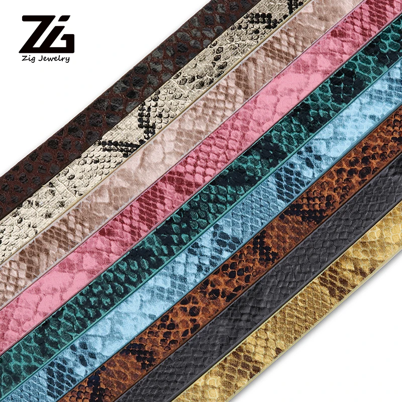 ZG PU кожаный браслет ручной работы с имитацией змеиной кожи шнуры для