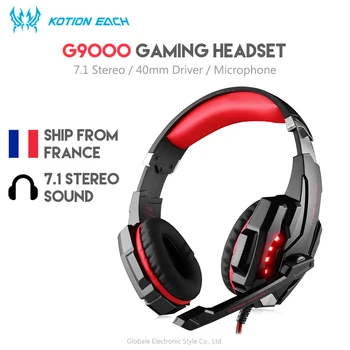 Original KOTION EACH G9000 Stereo Gaming Headset 7.1 LED Light Over Ear Headphones with Mic Microphone for Computer PUBG 
Original KOTION EACH G9000 Stereo Gaming Headset 7.1 LED Light Over Ear Headphones with Mic Microphone for Computer PUBG