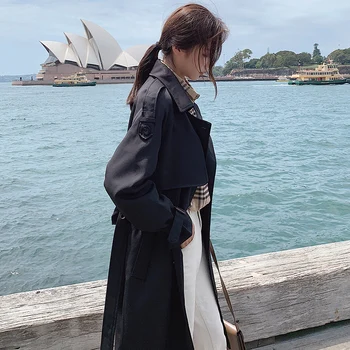 2020 Early Spring Windbreaker Mid-length Korean Version Knee Over Waist Casual Black Ladies Windbreaker Trench Coat Moda Mujer
2020 Early Spring Windbreaker Mid-length Korean Version Knee Over Waist Casual Black Ladies Windbreaker Trench Coat Moda Mujer