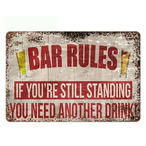 

Metal Tin Sign Bar Rules Pub Home Vintage Retro Poster Cafe Metal Painting 20x30cm Poster Metal Plaque Metal Plate Metal Sign