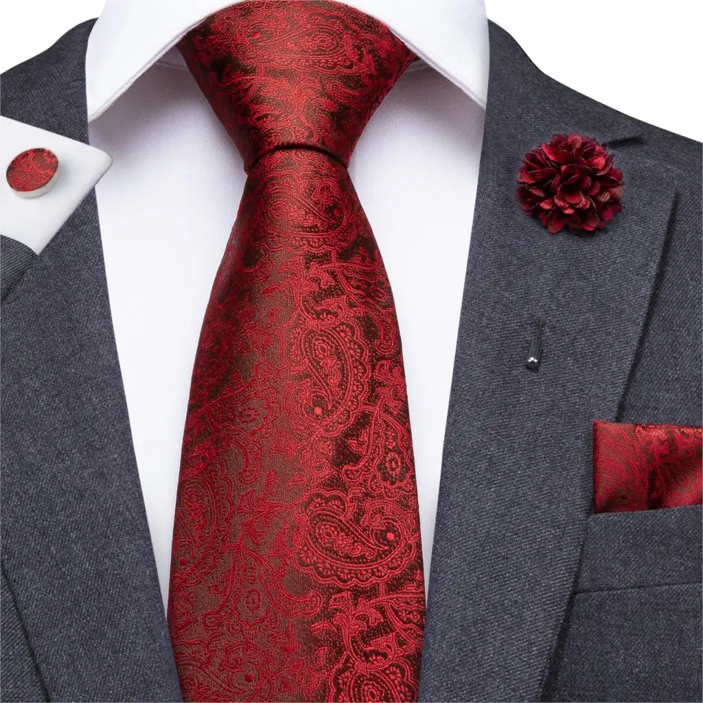 Wedding Tie for Men Red Silk Ties Floral Necktie Paisley Cravat Boutonniere Pocket Square Cufflink Gift to Father Husband Hi-Tie
Wedding Tie for Men Red Silk Ties Floral Necktie Paisley Cravat Boutonniere Pocket Square Cufflink Gift to Father Husband Hi-Tie
