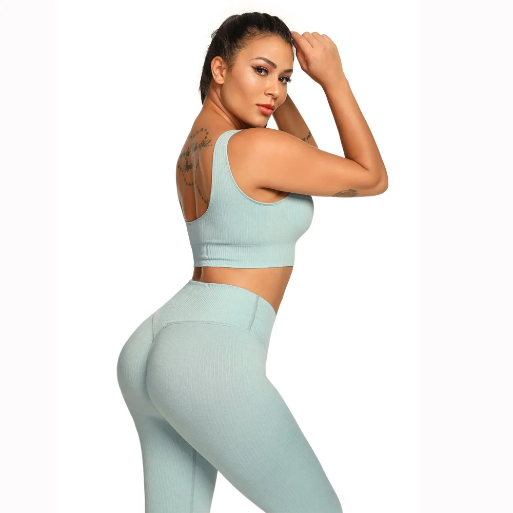 Seamless Fitness Yoga Set Knitted Ribbed Quick Dry Yoga Suit Sports Tight Workout Clothes for Women Gym Clothing Bra+Leggings
Seamless Fitness Yoga Set Knitted Ribbed Quick Dry Yoga Suit Sports Tight Workout Clothes for Women Gym Clothing Bra+Leggings