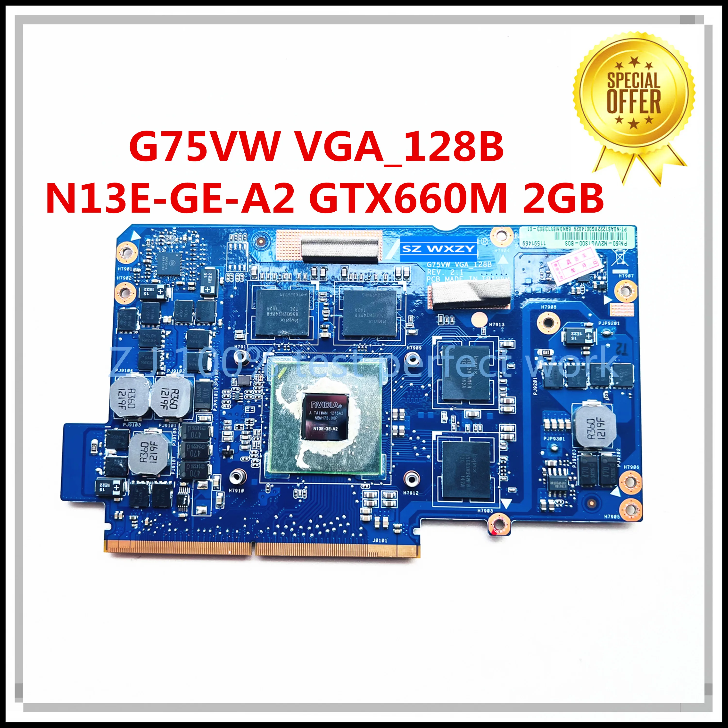 Оригинал для Asus G75VW графическая карта ноутбука Heatsink VGA_128B N13E-GE-A2 GTX660M 2GB DDR5 60-n2vg1301