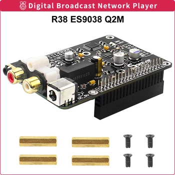 R38 ES9038 Q2M Raspberry Pi HiFi Audio Digital Broadcast Network Player DAC / Case I2S 384K DSD 128 for Raspberry Pi 3B/3B+
R38 ES9038 Q2M Raspberry Pi HiFi Audio Digital Broadcast Network Player DAC / Case I2S 384K DSD 128 for Raspberry Pi 3B/3B+