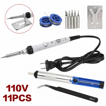 11pcs/set Soldering Iron Tool Kit Electrical Wire Tips Tool Solder Station 60W 110V Welding Equipment Welding Repair Tools
11pcs/set Soldering Iron Tool Kit Electrical Wire Tips Tool Solder Station 60W 110V Welding Equipment Welding Repair Tools