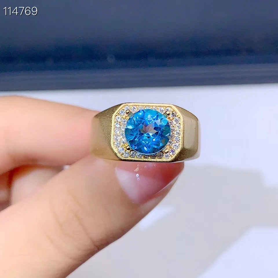 Muscular man ring silver or gold color Natural blue topaz ring S925 Silver natural gem party gift lucky birthstone adjustable
Muscular man ring silver or gold color Natural blue topaz ring S925 Silver natural gem party gift lucky birthstone adjustable