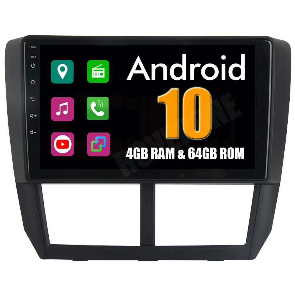 Автомобильная Мультимедийная система RoverOne на Android 10 для Subaru Forester Impreza 2008 2012