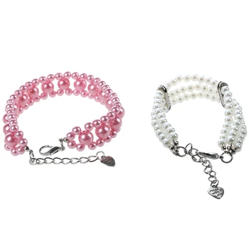 2 Pcs Three Rows Faux Pearl Beads Linked Pet Dog Collar Necklace S - Pink & White
2 Pcs Three Rows Faux Pearl Beads Linked Pet Dog Collar Necklace S - Pink & White