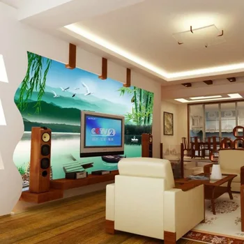 Customized3D mural large natural scenery with tree mountain behind TV sofa as background wallpaper in living room
Customized3D mural large natural scenery with tree mountain behind TV sofa as background wallpaper in living room