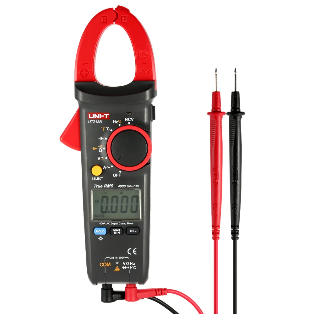 UNI-T UT213B 400A Digital Clamp Meters Voltage Resistance Capacitance Multimeter Temperature Auto Range Multimetro Diode TrueRMS
UNI-T UT213B 400A Digital Clamp Meters Voltage Resistance Capacitance Multimeter Temperature Auto Range Multimetro Diode TrueRMS