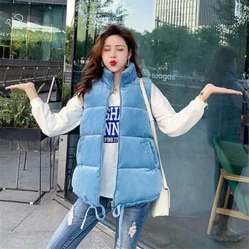 Short Down Cotton Vest Female Autumn Winter Loose Gold Velvet Waistcoat Large Size Vest Solid Color Sleeveless Coat Women JIU077
Short Down Cotton Vest Female Autumn Winter Loose Gold Velvet Waistcoat Large Size Vest Solid Color Sleeveless Coat Women JIU077