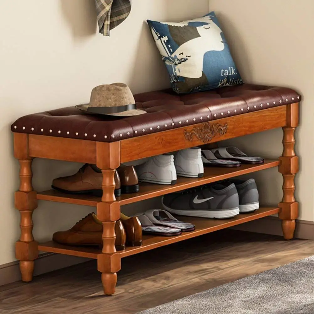 Tribesigns Solid Wood Storage Bench Entryway with Lift Top, 2-Tier Vintage Style Shoe Rack with Tufted Leather Accents
Tribesigns Solid Wood Storage Bench Entryway with Lift Top, 2-Tier Vintage Style Shoe Rack with Tufted Leather Accents
