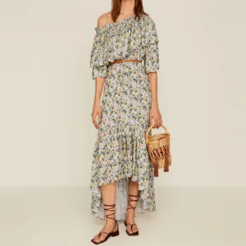 ZA Flowy Summer Dress Women 2020 Ruffled Short Sleeves Adjustable Drawstring Waist Female Asymmetric Hem Elegant Midi Dresses
ZA Flowy Summer Dress Women 2020 Ruffled Short Sleeves Adjustable Drawstring Waist Female Asymmetric Hem Elegant Midi Dresses