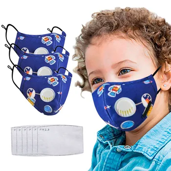 

3/4 Pcs Facemask With 6/8 Pcs Filter Kids Face Mask Reusable Cute Cartoon Dustproof Pm2.5 Pollution Mouth Mask Mascarilla
