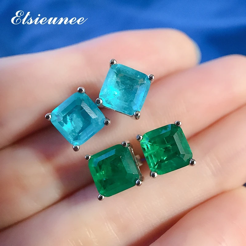 ELSIEUNEE 7x7MM 100% 925 Sterling Silver Paraiba Tourmaline Emerald Gemstone Stud Earrings for Women Fine Jewelry Drop Shipping
ELSIEUNEE 7x7MM 100% 925 Sterling Silver Paraiba Tourmaline Emerald Gemstone Stud Earrings for Women Fine Jewelry Drop Shipping