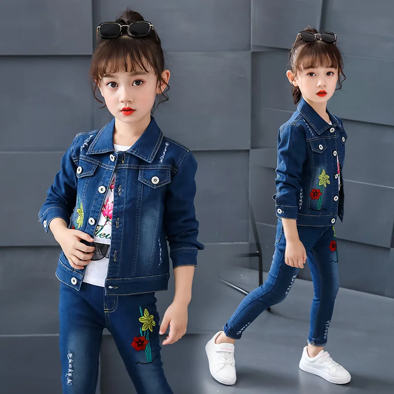 2019 girls Clothing Set for fall Girls flower denim suit Long Sleeve Jacket+ pant +shirt 2pcs 3pcs set for 7 8 9 years DX03312
2019 girls Clothing Set for fall Girls flower denim suit Long Sleeve Jacket+ pant +shirt 2pcs 3pcs set for 7 8 9 years DX03312