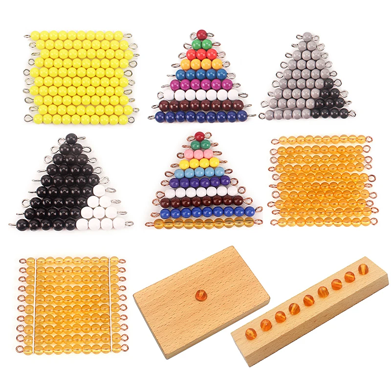 Математическая счетная игрушка Монтессори пластиковые золотые жемчужины