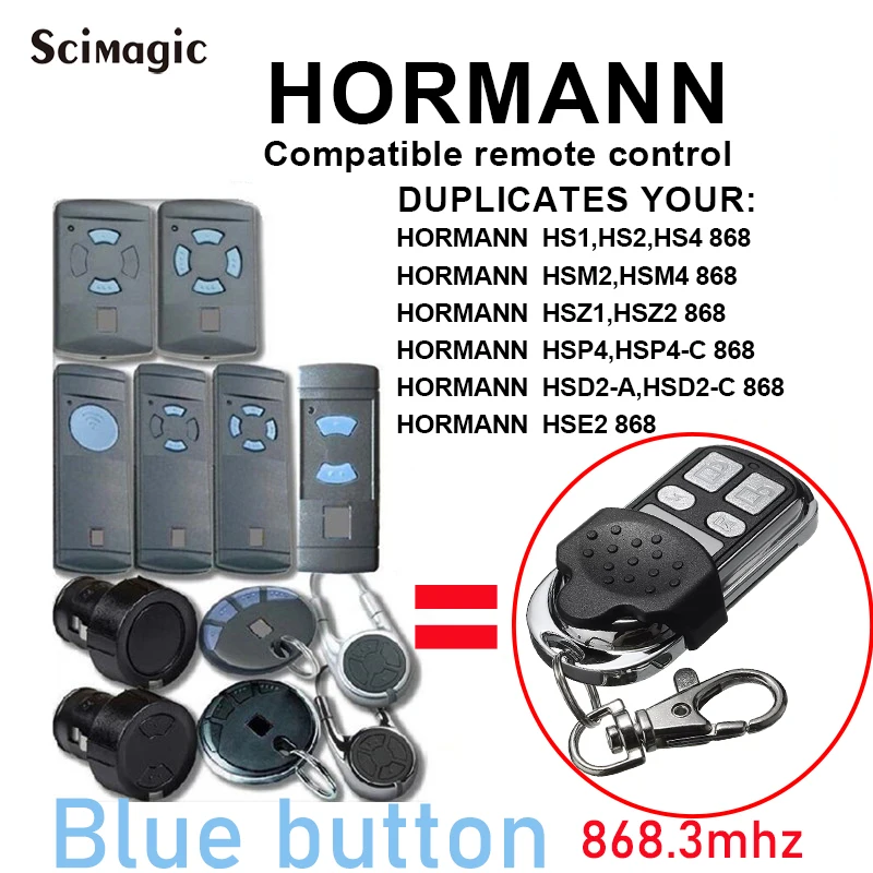 Hormann HSM4 HSM2 HS1HS2 HS4 HSE2 HSZ1 HSZ2 868 mhz Garage door remote control replacement transmitter Remote garage door opener
Hormann HSM4 HSM2 HS1HS2 HS4 HSE2 HSZ1 HSZ2 868 mhz Garage door remote control replacement transmitter Remote garage door opener