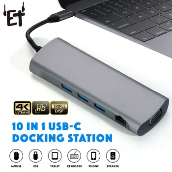 ET 10 in 1 USB Type C Docking Station to HDMI Card Reader RJ45 PD Adapter for Macbook Samsung USB-C 3.0 Hub Fast Transfer 9 Port
ET 10 in 1 USB Type C Docking Station to HDMI Card Reader RJ45 PD Adapter for Macbook Samsung USB-C 3.0 Hub Fast Transfer 9 Port