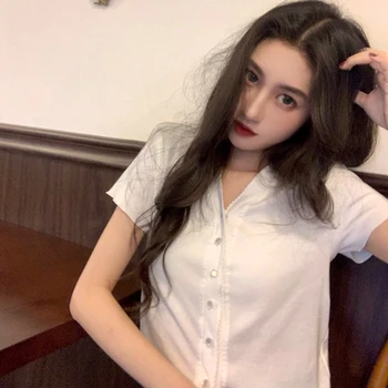 3colors 2020 summer korean style solid color v neck short cardigan t-shirts womens tee shirt femme women tops (C2291)
3colors 2020 summer korean style solid color v neck short cardigan t-shirts womens tee shirt femme women tops (C2291)