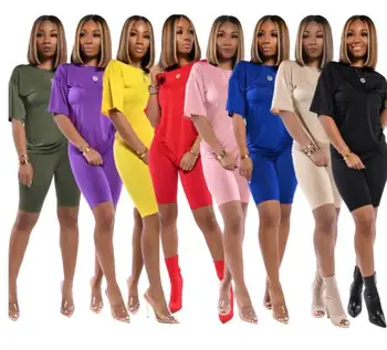 2020 Women Sets Summer Tracksuits Short Sleeve Top Shorts Suit Two Piece Set Sportswear Night Club Party Slim Outfits
2020 Women Sets Summer Tracksuits Short Sleeve Top Shorts Suit Two Piece Set Sportswear Night Club Party Slim Outfits