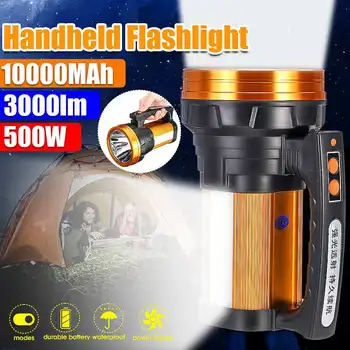 500w 3000LM Handheld Spotlight Portable Built-in Rechargeable LED Searchlight Lantern Flashlight Waterproof Spot lamp
500w 3000LM Handheld Spotlight Portable Built-in Rechargeable LED Searchlight Lantern Flashlight Waterproof Spot lamp