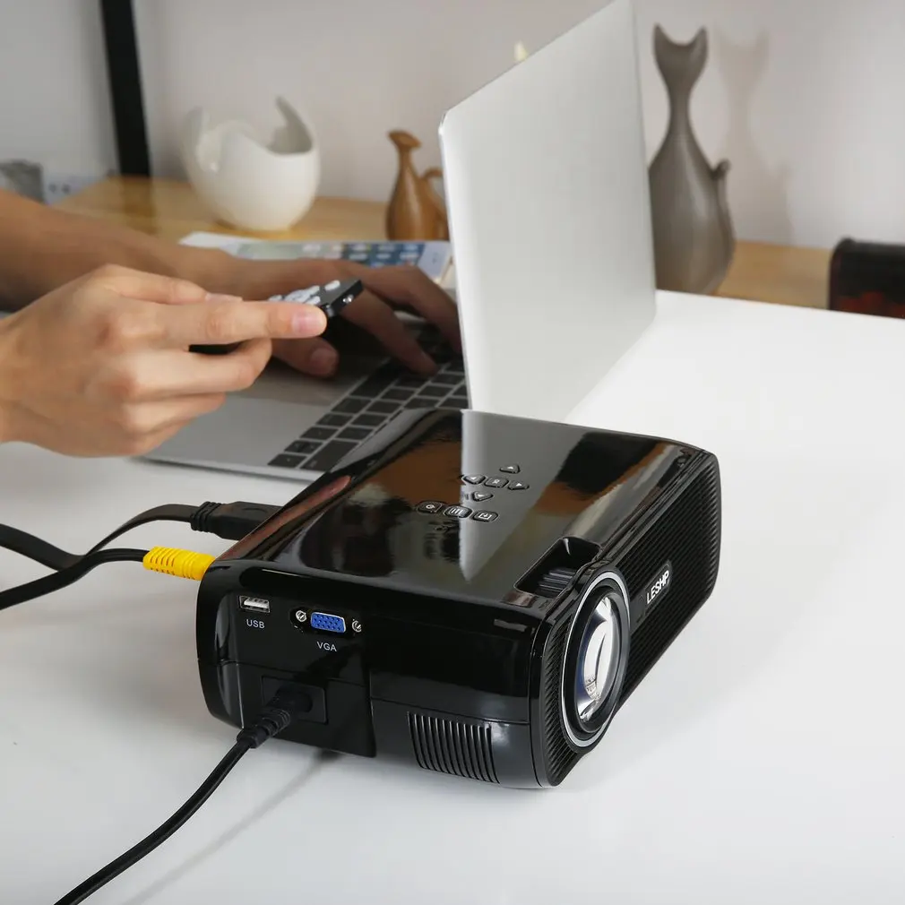 LESHP Portable Multi-media LED Video Projector 1080P HD 1200 LM with Keystone for Office Home Cinema Theater TV Game 1000:1
LESHP Portable Multi-media LED Video Projector 1080P HD 1200 LM with Keystone for Office Home Cinema Theater TV Game 1000:1