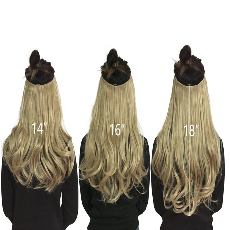 Наращивание волос с волнистым ореолом 12 дюймов 14 16 18 без зажима Омбре блонд