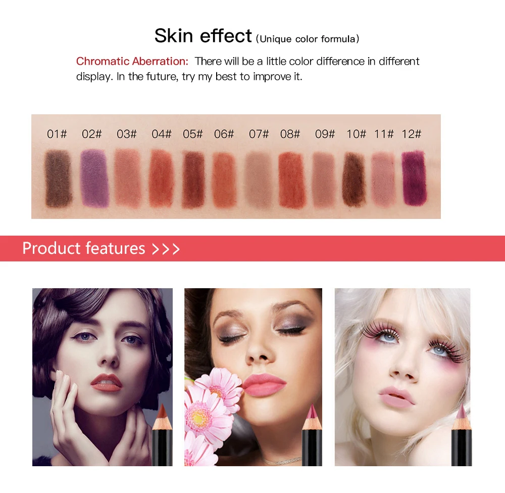12 Colors Fashion Matte Lip Liner Lipstick Pen Long Lasting Pigments Waterproof No Blooming Smooth Soft Makeup Tool New
12 Colors Fashion Matte Lip Liner Lipstick Pen Long Lasting Pigments Waterproof No Blooming Smooth Soft Makeup Tool New