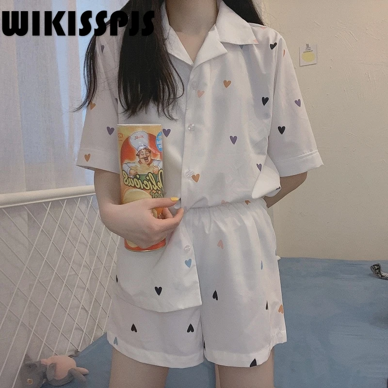 Ice Silk Pajamas Set for Women's Summer2022New Lovely Student Sweet Girl Home Clothes Two Piece Set Pajamas for Teen Girls
Ice Silk Pajamas Set for Women's Summer2022New Lovely Student Sweet Girl Home Clothes Two Piece Set Pajamas for Teen Girls