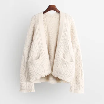 Lazy Oaf Autumn Winter Vintage V Neck Sweater Cardigan With Pockets Women Tassel Fringed Twisted Knitted Plus Size Cardigan
Lazy Oaf Autumn Winter Vintage V Neck Sweater Cardigan With Pockets Women Tassel Fringed Twisted Knitted Plus Size Cardigan